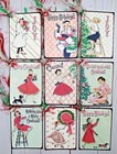 9 Retro Style Christmas handmade gift Tags scrapbooks junk Journals crafts