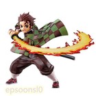 Anime Demon Slayer Kamado Tanjirou Pvc Figure   Led Light Up Stand Night Lamp