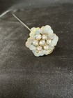Antique Victorian Enameled And Gilded 8  Stick Hatpin W crystal Glass Accents