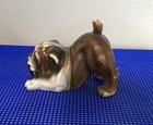 English Bulldog Figurine Sculpture Dog Breed Statue Paperweight Pet Brown white