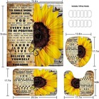 4pcs Shower Curtain Sets With Rugs Sunflower Bathroom Set Decor Inspirational   