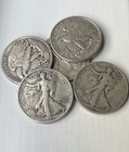  lot Of 5  Walking Liberty Half Doiiar - 90  Sliver