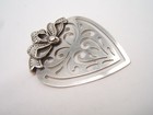 Vtg Fancy Heart Silver Tone Metal Bookmark With Bow   Cut Out Work