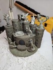 Spoontiques Fantasy Hard Resin Castle Display   9 Pewter Figures Wizards Dragons