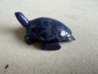 Hand-carved Sodalite Turtle Figurine     3    Blue Stone Animal Sculpture