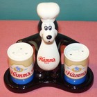 Hamm s Beer Chef Black Bear With Two Cans Salt   Pepper Shaker Set 2006