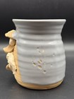 Pretty Ugly Pottery Wales Crock 3d Face Vase H 4 6    Pencil brush utensil Holder