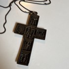 Antique Fratelli Coppini Christian 800 Silver Italy Cross Pendant Necklace 