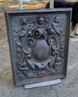 Exceptional Large Antique Cast Iron Fireplace Fireback