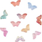100x Transparent Spray Painted Glass Butterfly Spacer Beads For Jewelry Making