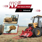 2pcs 49  Hay Bale Spear Quick Attach Spike Fork For Tractor Loader 9000lbs