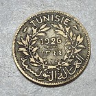 Tunisia          One  1  Franc Coin 1926  chambers Of Commerce   Muhammad Vi 