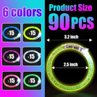 90 Pcs Led Bracelets  6 Color Glow Sticks  Light Up Party Favors For Kids   Adul