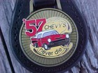  57 Chevys Never Die Leather Key Fob Antique Gold Nos Custom-made Hi-quality