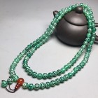 Tibetan 108 Green Oily Old Agate Dzi 8mm Loose Beads  Prayer Amulet Necklace