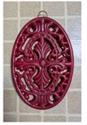 Cast Iron Vintage Enamel Oval Footed Hot Plate Wall Art Decor Trivet