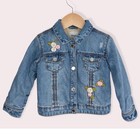 Mayoral Girl Baby Floral Embroidered Jean Jacket Fuzzy Lining Sz 6 Months