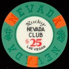 Rare 1969  25 Lucky Nevada Club Casino Chip Cursive Las Vegas 10th Issue