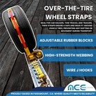 12 Pack 2  X 10  Over Tire Car Hauler Truck Trailer Auto Ratchet Tie Down Strap