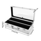 Silver Aluminum Storage   Display Box Case Holds 50 Coin-slot Coin Slab Case