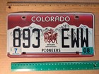 License Plates  Colorado  2008  Pioneers  893 Horse   Buggy Eww