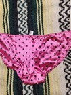 Vintage Satin Bikini Panties  Pink Polkadot Small