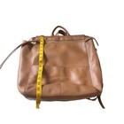 Mina Baie Stevie Tan Pebbled Leather Backpack Diaper Bag Gold Hardware