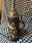 Vintage Handmade King German Beer Stein Kufstein Hand Painted Pewter Lid Mug 8   