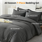 Queen Comforter Set 7 Pcs Ultra-soft Bed In A Bag Queen Size Cozy Luxury Bedding