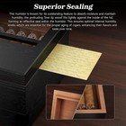 Cigar Humidor  Cedar Wood Desktop Humidor Box With Digital Hygrometer  Adjustabl