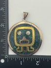 Vintage Metales Casados Aztec Warrior Sterling Silver Inlay Pendant Mexico