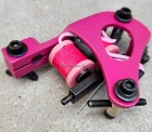 Hot Pink Shorty Jensen Shader Tattoo Machine Light Pink Coils Handmade Forward