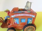 Vintage Japan Tin Litho Friction Santa Fe Western Stagecoach W  Cap Sound Works