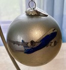 Reverse Painting Boeing 787-8 Dreamliner  2014 Sovenir Glass Christmas Ornament 