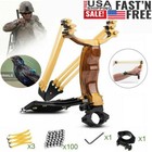 Pro Hunting Slingshot With Folding Wrist Support High Velocity Catapult Shooter