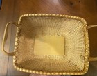 Wicker Basket With Wooden Handled Vintage