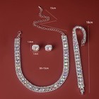 Sparkly Clear Crystal Round Necklace Bracelet Earrings Wedding Bridal Party Set