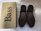 Vintage Bass Weejuns    barnett    men   s Black Leather Tassel  Loafers size 12m 