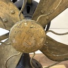 Antique Vtg Early Electric Ge 3 Speed Desk Fan 16  Brass Blades Oscillating
