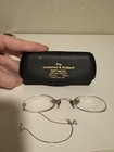 Pince-nez Antique Round Wired Eyeglasses Pinch Nose Spectacles