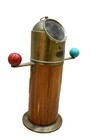 Vintage Brass Nautical Compass Binnacle Gimbals Maeine Compass Wooden Stand