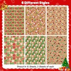 12pcs Christmas Wrapping Paper Vintage Large Xmas Gift Paper 19 7 x28ft Total