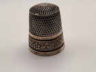 Antique Simon Brothers Sterling Silver Thimble Etched Floral Band Philadelphia 