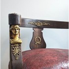 Antique 19th Century Empire Revival Desk Chair With Gilt Mounts