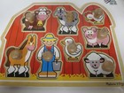 Melissa And Doug Jumbo Peg Wooden Farm Friends Puzzle 8 Pc Ships Free