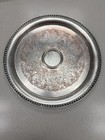 Vintage Silver Plates And Large Plater Serving Tray Etched