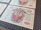 Set Of 4 Poland Banknotes 5 10 2x50 Zlotych From 1916 Circulated Condition