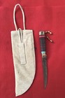 Replica Native American Knife And Decorative Beaded Leather Sheath