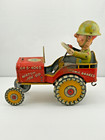 1940   s G i  Joe And His Jouncing Jeep Tin Litho Wind Up Toy Vintage Vibrant
