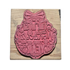 Stampabilities Christmas Holiday Ornament Wood Mount Rubber Stamp